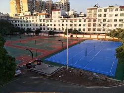 廣西玉林高中 硅PU球場_戶外運動地面案例_廣東