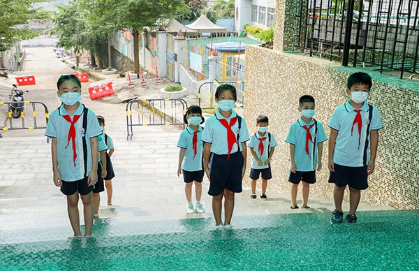 沙溪鎮濠涌小學舉行2021-2022學年上學期第二次強化防控新冠疫情演練