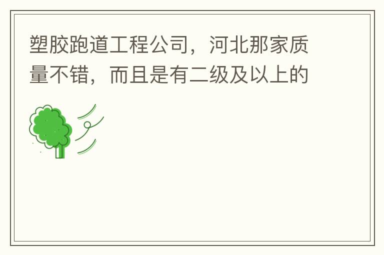 塑膠跑道工程公司，河北那家質量不錯，而且是有二級及以上的公司