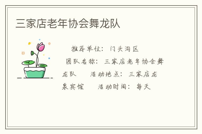三家店老年協會舞龍隊