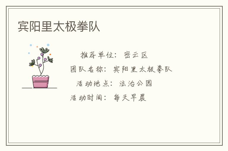 賓陽里太極拳隊(duì)