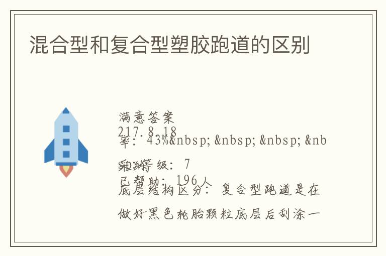 混合型和復合型塑膠跑道的區別