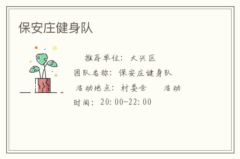 保安莊健身隊