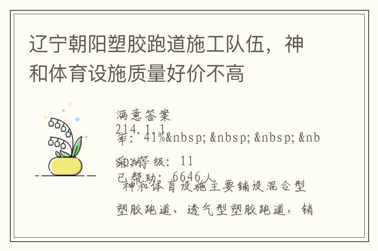 遼寧朝陽塑膠跑道施工隊伍，神和體育設施質量好價不高