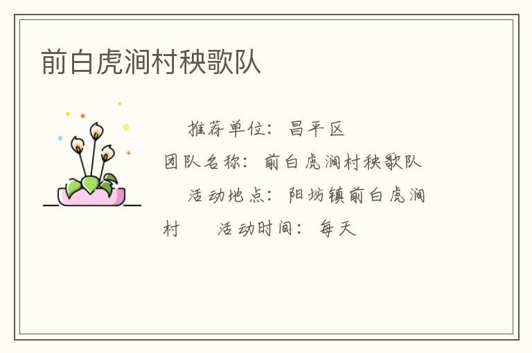 前白虎澗村秧歌隊