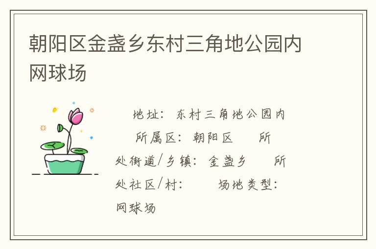 朝陽區金盞鄉東村三角地公園內網球場