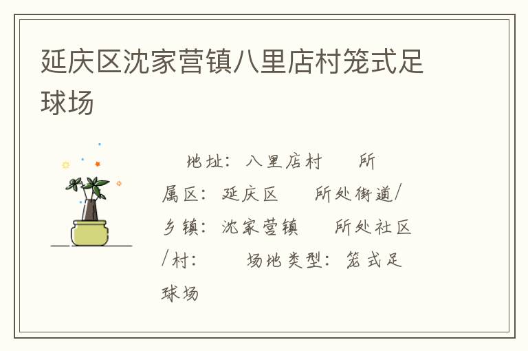 延慶區沈家營鎮八里店村籠式足球場