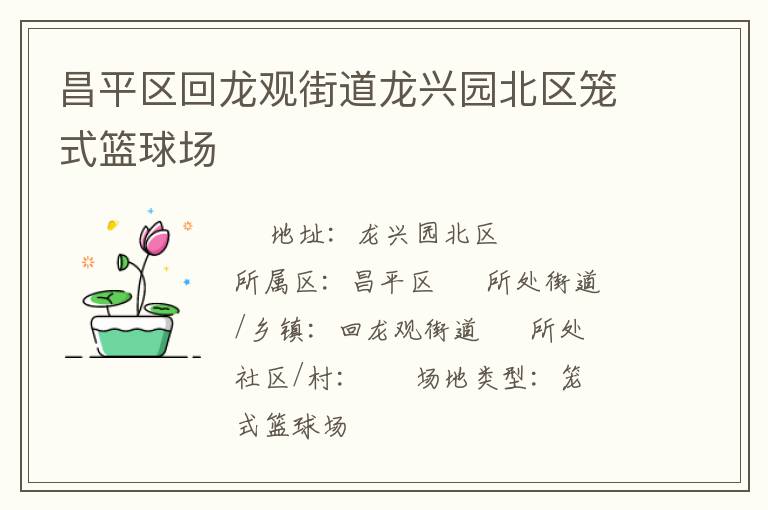 昌平區(qū)回龍觀街道龍興園北區(qū)籠式籃球場