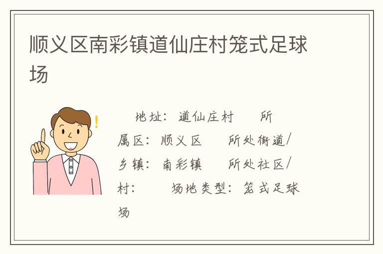 順義區南彩鎮道仙莊村籠式足球場