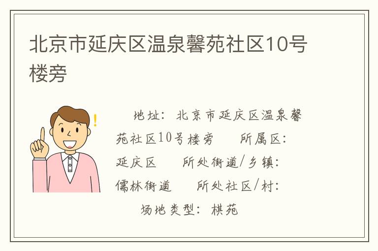 北京市延慶區溫泉馨苑社區10號樓旁