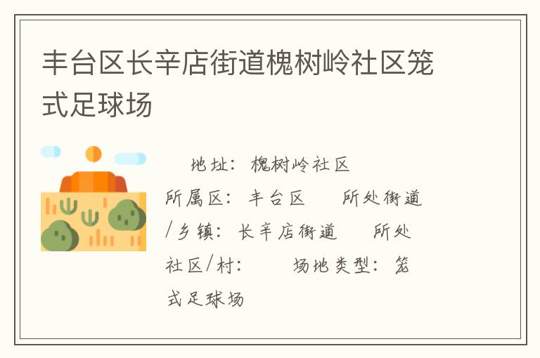 豐臺區長辛店街道槐樹嶺社區籠式足球場