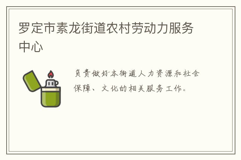 羅定市素龍街道農(nóng)村勞動(dòng)力服務(wù)中心