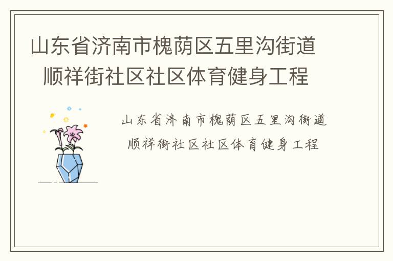 山東省濟南市槐蔭區五里溝街道  順祥街社區社區體育健身工程