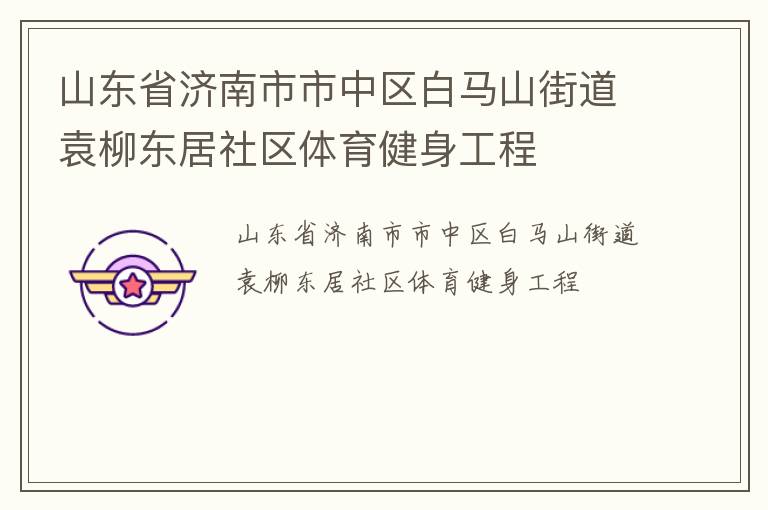 山東省濟南市市中區白馬山街道袁柳東居社區體育健身工程