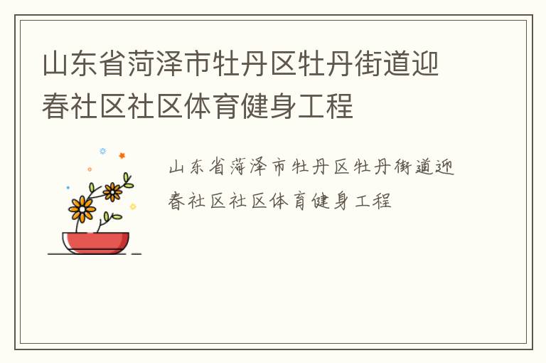 山東省菏澤市牡丹區牡丹街道迎春社區社區體育健身工程