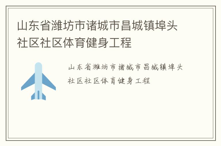 山東省濰坊市諸城市昌城鎮埠頭社區社區體育健身工程