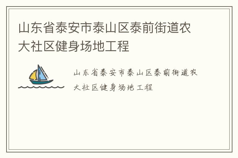 山東省泰安市泰山區泰前街道農大社區健身場地工程