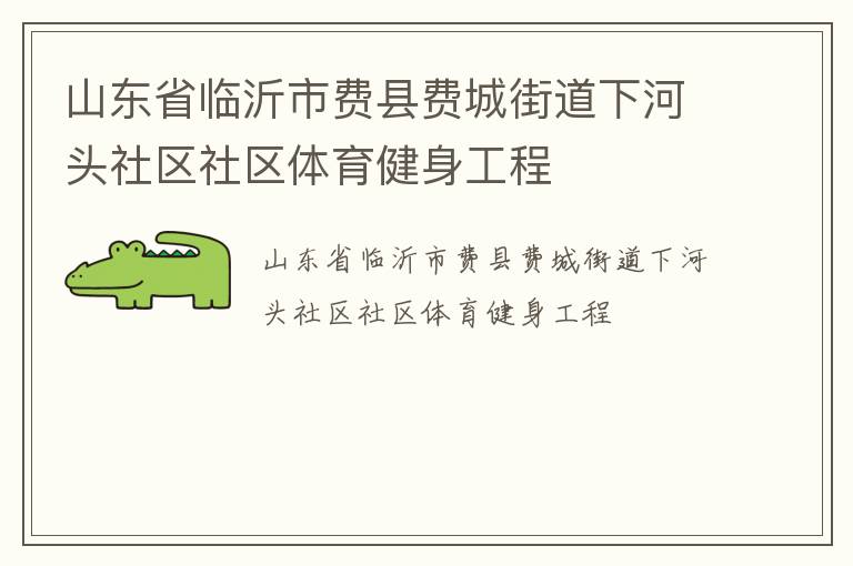 山東省臨沂市費縣費城街道下河頭社區社區體育健身工程