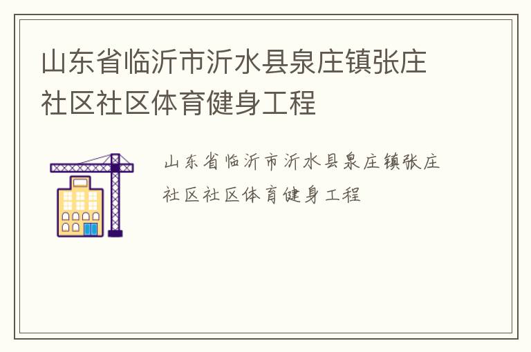 山東省臨沂市沂水縣泉莊鎮張莊社區社區體育健身工程