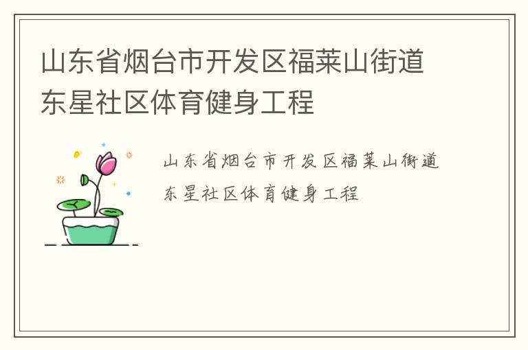 山東省煙臺市開發區福萊山街道東星社區體育健身工程
