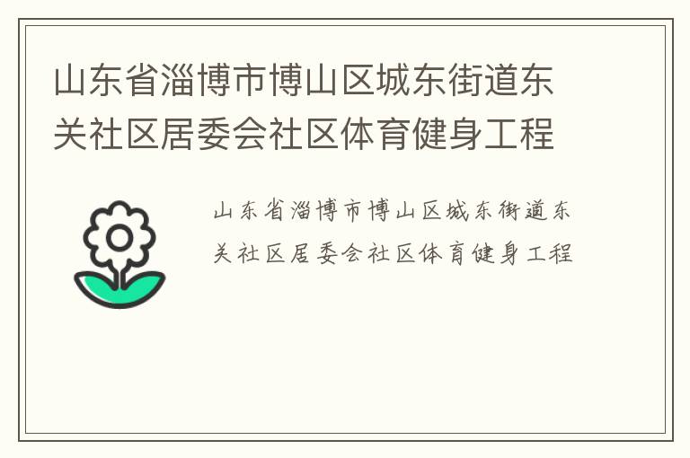 山東省淄博市博山區城東街道東關社區居委會社區體育健身工程