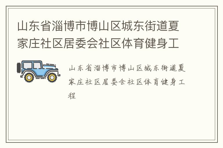 山東省淄博市博山區(qū)城東街道夏家莊社區(qū)居委會社區(qū)體育健身工程