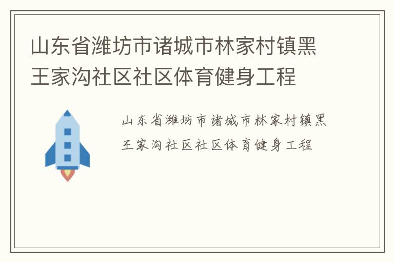 山東省濰坊市諸城市林家村鎮黑王家溝社區社區體育健身工程