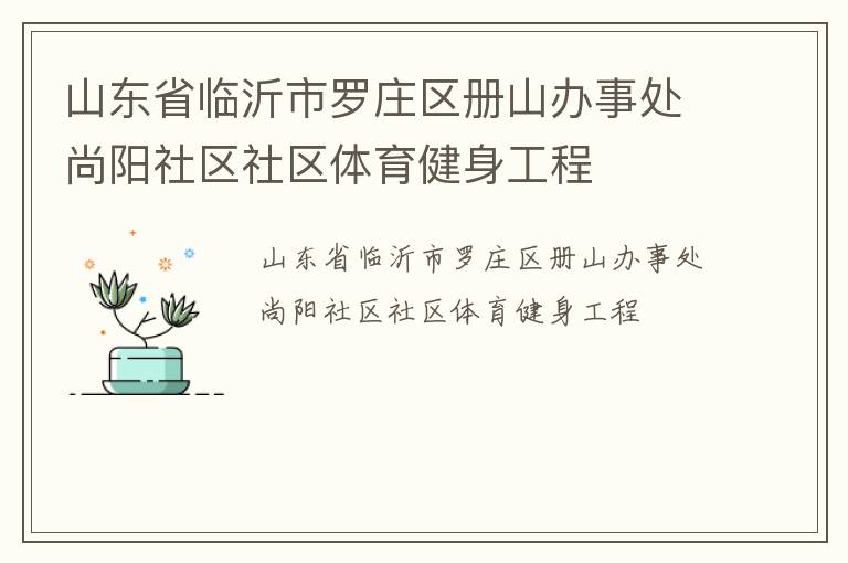 山東省臨沂市羅莊區冊山辦事處尚陽社區社區體育健身工程