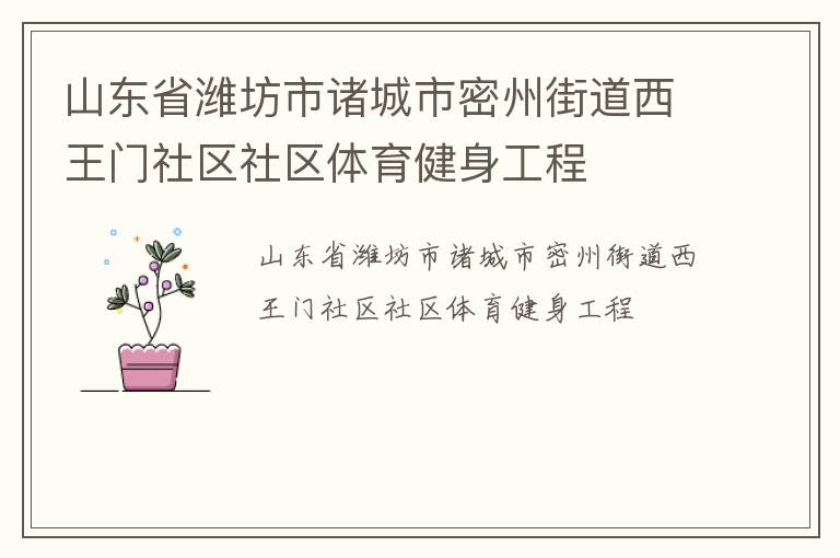 山東省濰坊市諸城市密州街道西王門(mén)社區(qū)社區(qū)體育健身工程