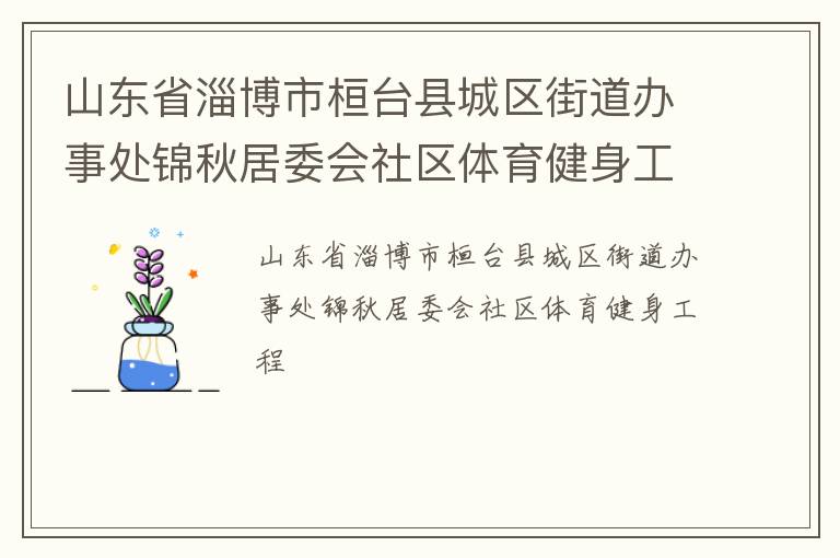 山東省淄博市桓臺縣城區街道辦事處錦秋居委會社區體育健身工程