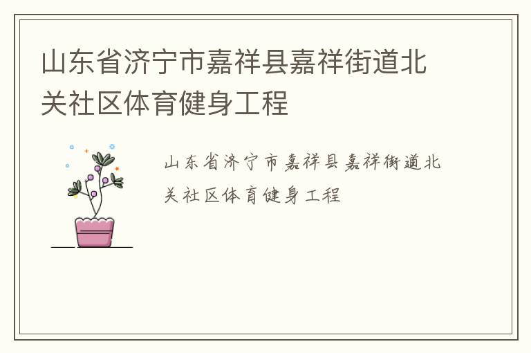 山東省濟寧市嘉祥縣嘉祥街道北關社區體育健身工程