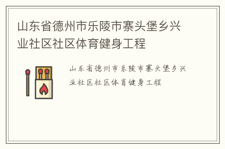 山東省德州市樂陵市寨頭堡鄉興業社區社區體育健身工程