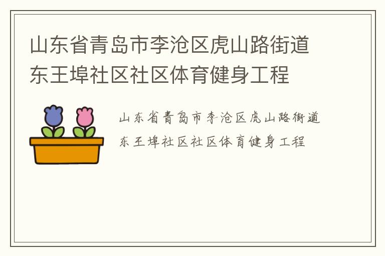 山東省青島市李滄區虎山路街道東王埠社區社區體育健身工程