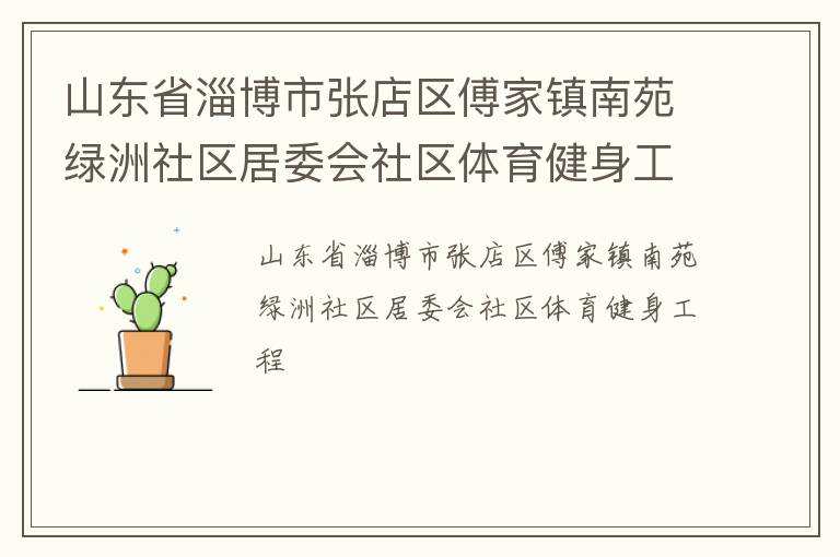 山東省淄博市張店區傅家鎮南苑綠洲社區居委會社區體育健身工程