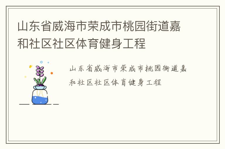 山東省威海市榮成市桃園街道嘉和社區社區體育健身工程