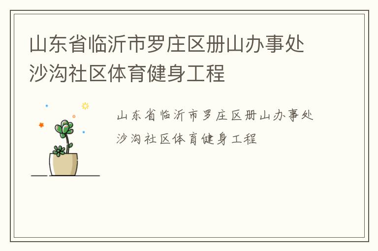 山東省臨沂市羅莊區冊山辦事處沙溝社區體育健身工程