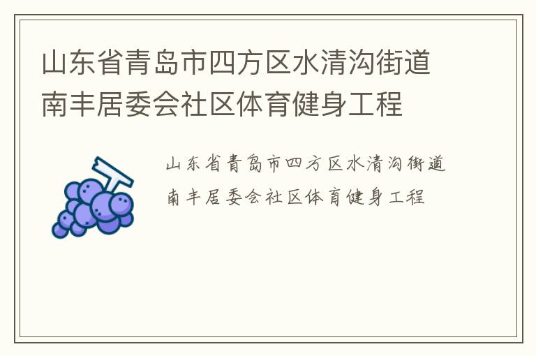 山東省青島市四方區水清溝街道南豐居委會社區體育健身工程