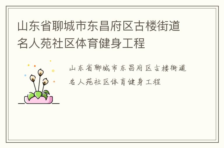 山東省聊城市東昌府區古樓街道名人苑社區體育健身工程