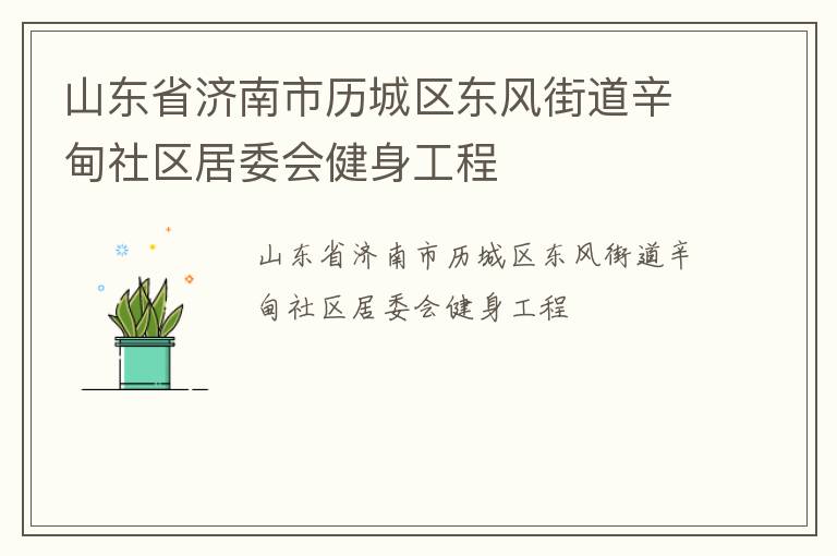 山東省濟南市歷城區東風街道辛甸社區居委會健身工程