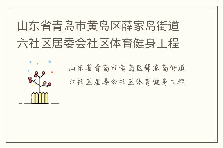 山東省青島市黃島區薛家島街道六社區居委會社區體育健身工程