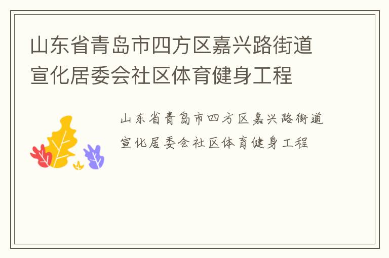 山東省青島市四方區(qū)嘉興路街道宣化居委會社區(qū)體育健身工程
