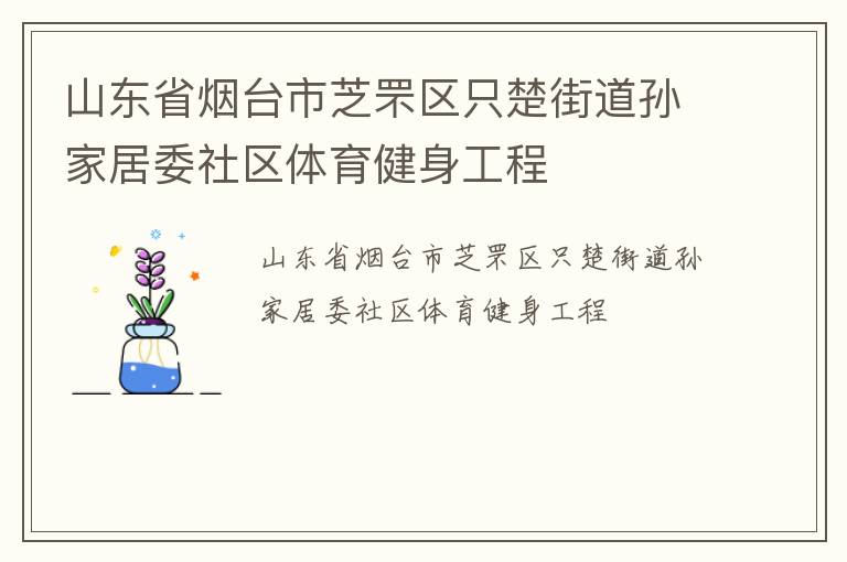 山東省煙臺(tái)市芝罘區(qū)只楚街道孫家居委社區(qū)體育健身工程