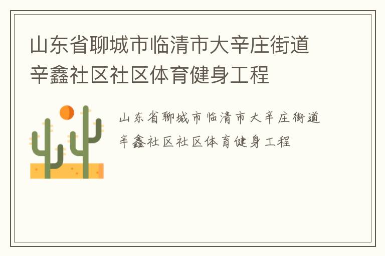 山東省聊城市臨清市大辛莊街道辛鑫社區社區體育健身工程