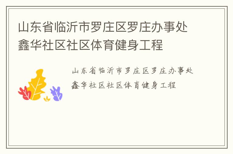 山東省臨沂市羅莊區羅莊辦事處鑫華社區社區體育健身工程