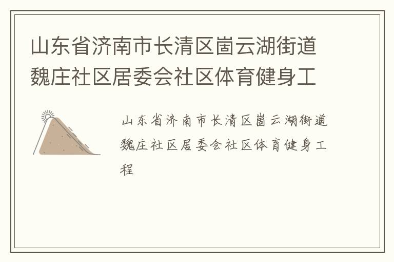 山東省濟南市長清區崮云湖街道魏莊社區居委會社區體育健身工程