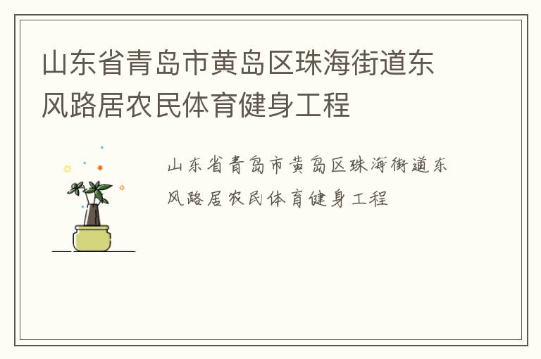 山東省青島市黃島區珠海街道東風路居農民體育健身工程