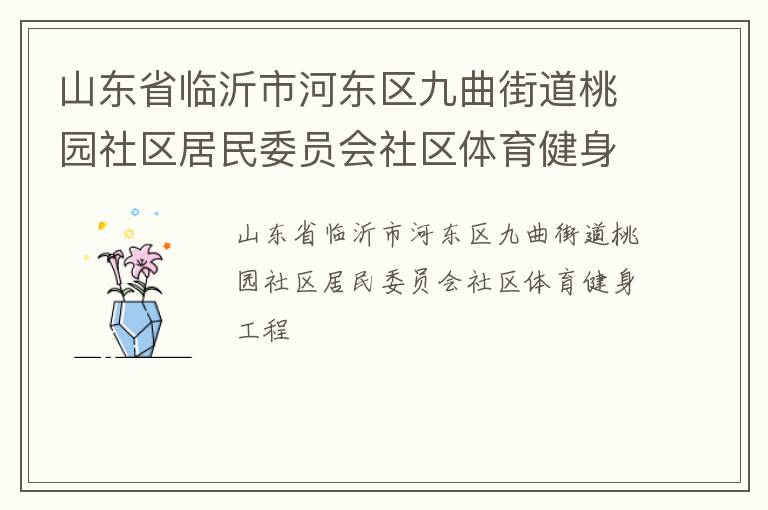 山東省臨沂市河東區九曲街道桃園社區居民委員會社區體育健身工程