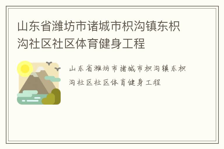 山東省濰坊市諸城市枳溝鎮東枳溝社區社區體育健身工程