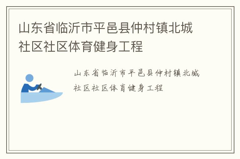山東省臨沂市平邑縣仲村鎮北城社區社區體育健身工程