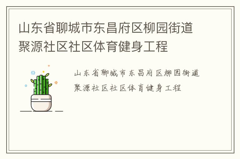 山東省聊城市東昌府區柳園街道聚源社區社區體育健身工程